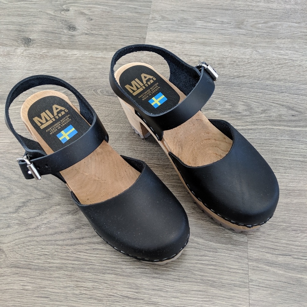 Black MIA ABBA clogs